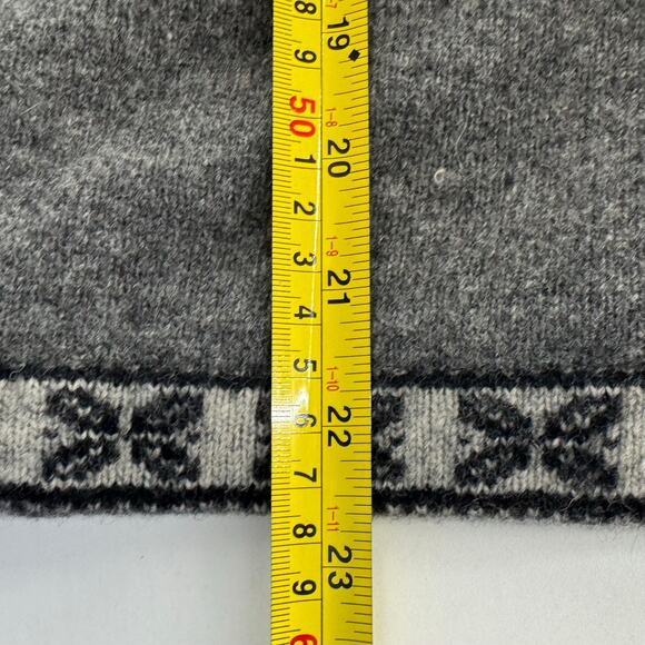 Eddie Bauer Womens Large Gray Fair Isle Lambswool 1/4 Zip Wool Pullover Sweater - Picture 6 of 7